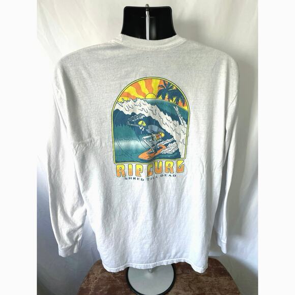 Rip Curl Shred Till Dead Surf Long Sleeve Shirt XL - Picture 1 of 8